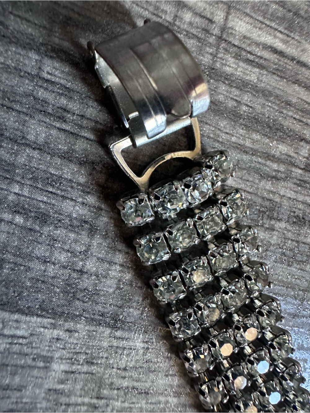 1960s HOLLYWOOD GLAM MULTI ROW PRONG SET WIDE WEDDING TENNIS BRACELET (EUC) - Picture 4 of 8